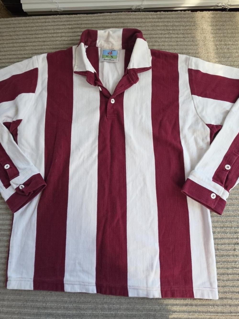 Sports D'epoque Rowing Blazers Rugby Polo Red White Stripe Shirt Large